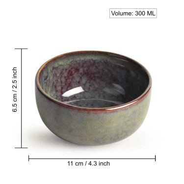  “Dove Blue Symphony Collection” Studio Pottery Ceramic Soup Bowls (Set of 4, Dove Blue , 300 ml) 