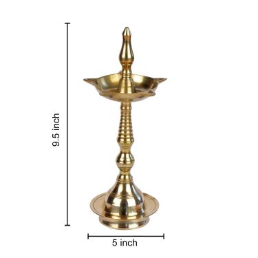 Panchmukkhi Oil Brass Standing Kalash Deepak Akhand Diya (10 inches)
