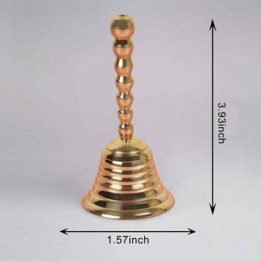 Brass PoojaBell withHandle (Diameter - 10.5 cm,Height - 15.5 cm,75 gm)