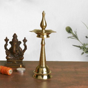 Handcrafted Brass Kalash Deepak (Height – 10.5 inches, 295 gm)
