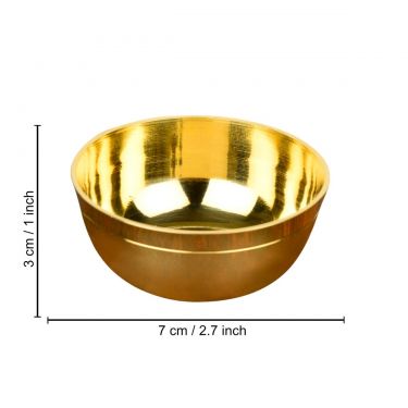 Premium Pure Brass Pooja Katori (Diameter – 7 cm, Weight – 50 gm) | Small Brass Katori for Puja