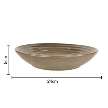 “Dove Blue Symphony Collection” Studio Pottery Ceramic Shallow Serving Bowl (Dove Blue , Diameter - 24 cm, 800 ml) | Salad Bowl | Pasta Serving Bowl | Snack Bowl