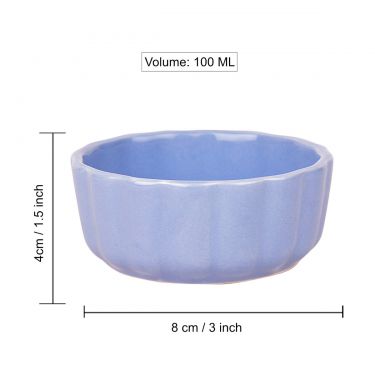 Hand Glazed Ceramic Dip Bowls (Set of 2, Pastel Purple, 100 ml each) | Chutney Bowls | Ketchup Bowls | Pickle Serving Bowls